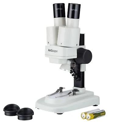 IQCrew By AmScope 10X-20X Kid's Portable Battery-Powered LED Stereo Microscope  • $55.99