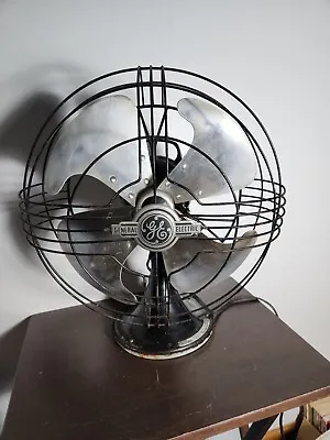 Vintage GE General Electric Vortalex Metal Cage Oscillating Desk Fan • $379.99
