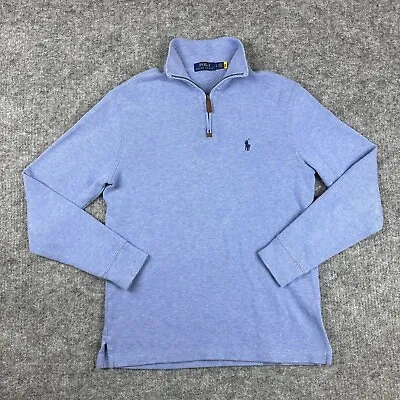 Polo Ralph Lauren Sweater Men's Small Blue Cotton-French Rib Half Zip  • $39.97