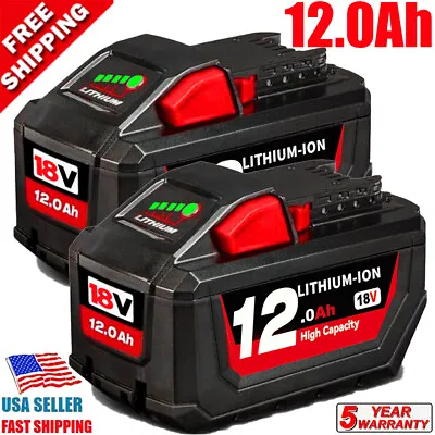2Pack For Milwaukee 48-11-1812 For M18 Lithium High Output HD 12.0 Battery NEW • $86.98