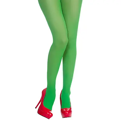 £3.95 • Buy Adult Ladies Green Fancy Dress Christmas Elf Costume Tights One Size