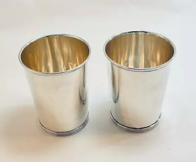 Wallace 5530 Sterling Silver Mint Julep Cups With Dents - Set Of 2 • $439.99