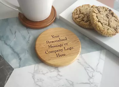 Design Your Own Custom Made Wooden Coaster Drink Mat Personalised - Solid Wood • £6.99