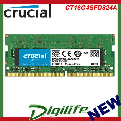 Crucial 16GB 1x16GB SODIMM DDR4 2400Mhz PC4-19200 Laptop Memory CT16G4SFD824A • $69.90