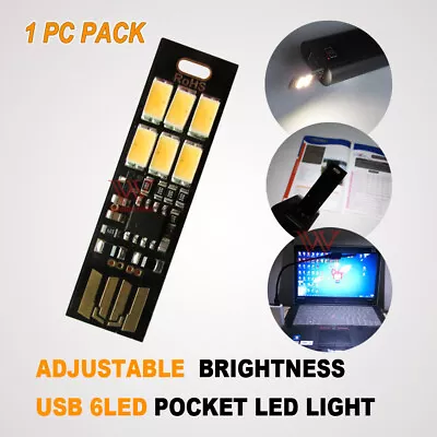 $5.65 • Buy Dimmabl Led Pocket Portable Camping Lamp Keychain Usb Power Torch Work Light Bar