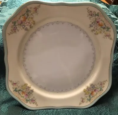 Meito China Pattern MEI Japan Hand Painted Square Luncheon Salad Plate EUC • £8.54