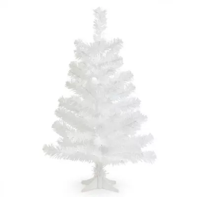 WHITE PVC Full Artificial Christmas Xmas Holiday Tree With Stand 2 4 5 6 7 8ft • $15