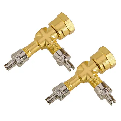 2pcs TPMS Valve Tee Adapter 3-way Pure Copper Motorcycles Automobiles Car • $15.22