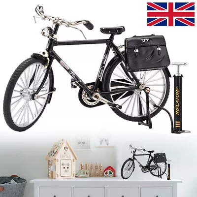 Mini Retro Metal Bicycle Model Toys 1:8 Scale Diecast Miniature Collection Toy T • £7.88