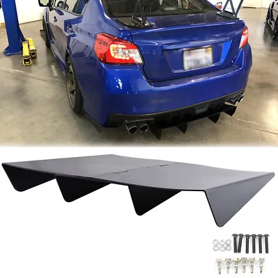 Rear Diffuser 4 Fins Bumper Splitter Spoiler Lip 22 X20  For Subaru Impreza WRX • $57.11