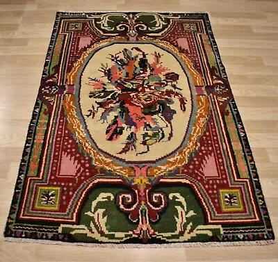 Early 20th Century Antique Highly Collectible Ghiordes Handmade Rug 4ft X6ft   • $7250