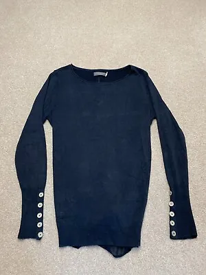 Mint Velvet Jumper Size UK 12 Blue Zipped Back Women's • £13.99