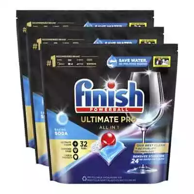 3 Pack Finish Powerball 32 Quantum Ultimate Pro Baking Soda Tablets • $97.99