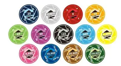 Turbo Ceramic 10 Gram Poker Chips Sample Set Pack All Denominations NEW • £13.49