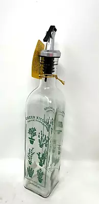 Grant Howard Green Kitchens Glass EVOO Dispenser Cruet Bottle Spout 16 Oz NEW • $18.95