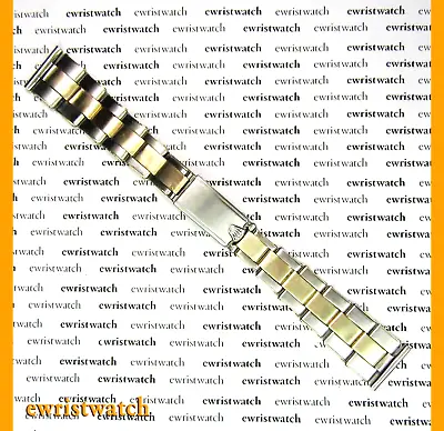 Genuine Rolex Solid 14K Gold/SS Riveted Bracelet 19mm Straight Ends Bubbleback • $2350