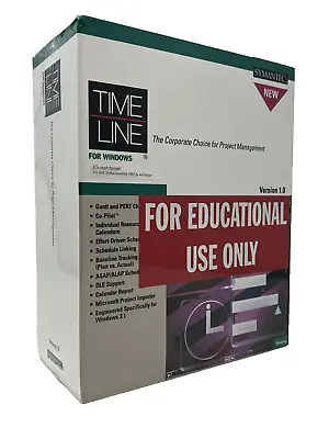 Symantec TimeLine Version 1.0 For Windows 5.25  Floppy 90s Vintage Software New • $50
