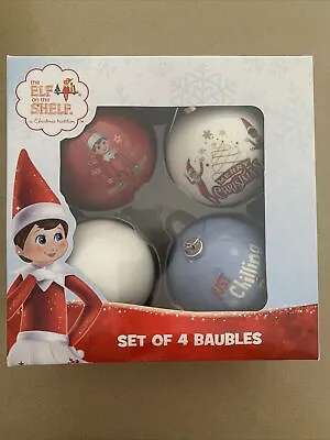 $28.99 • Buy The Elf On The Shelf Set Of 4 Baubles Christmas Tree Decoration Festive