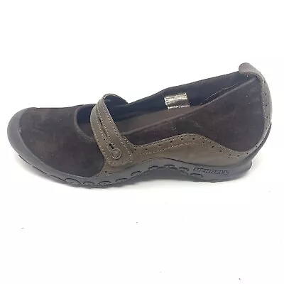 Merrell Womens Plaza Bandeau Chocolate Mary Jane Slip On Shoes Suede Size 9 • $22.97