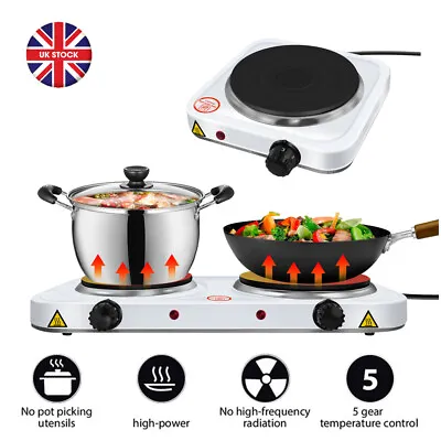 Hot Plate Electric Cooker Single Double Portable Table Top Kitchen Hob Stove UK • £24.70