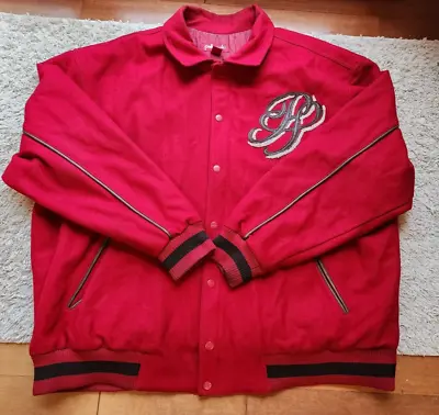 Pelle Pelle Marc Buchanan Red Wool Jacket W Embroidered Design 5 XL • $150