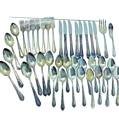 Silver Plate MEADOWBROOK Wm A Rogers A1 Plus Oneida Ltd 40 Pieces Silverware Vtg • $71.20