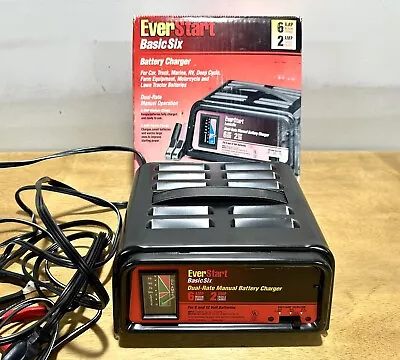 EverStart Basic Six Battery Charger 6/2 WM-82 Dual Rate Automotive Tool Tested • $44.97