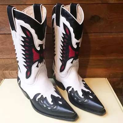 £268.49 • Buy Sancho 15605 Crow Boots White/Black/Red Oak Women Limited Series