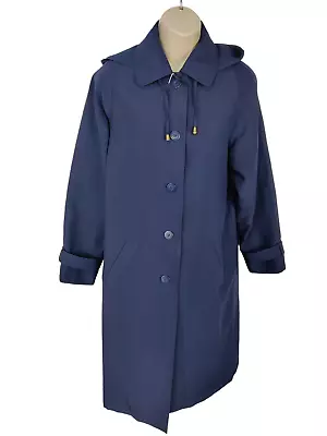 Bnwt Womens David Barry Uk 10 Navy Lightweight Trench Casual Anorak Coat Jacket • £18.49