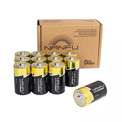 12 PCS Nanfu LR20 Alkaline D Cell Batteries 1.5V Battery For Flashlights Radio • $29.69