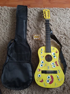 £12 • Buy Spongebob Squarepants 1/2 Half Size Childrens Junior Guitar Case And Tuner Kids