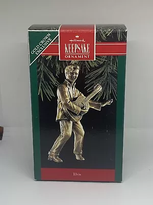 Vintage 1992 Hallmark Elvis Christmas Ornament Exclusive Brass Plated • $13.49