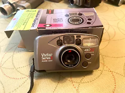 Vintage Vivitar 480PZ Data Back Series 1 Power Zoom 35mm WORKING W Original Box • $9.95