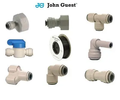 £2.99 • Buy John Guest 1/4  Water Filter Push Fit Tap Connectors Filter BLACK Pipe Tubing