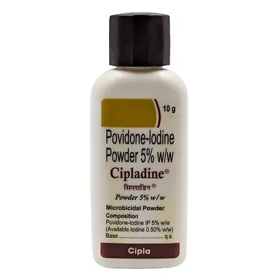 Cipladine Povidone Iodine 5% Microbicidal Powder For Skin Infections 10gm • £9.90