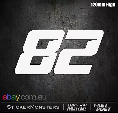 CUSTOM RACE NUMBERS Modern 2X 120mmH Stickers Decal Bike Car Go Kart Boat Racing • $12.50