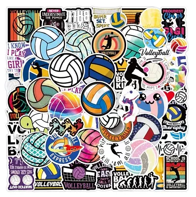 50pcs Volleyball Stickers Waterproof Non-residue Stickers #159-2 • $6.99