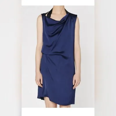 Acne Studios Rebecca Fluid SS16 Blue Satin Dress Size 34 XS UK 6 Evening Formal • £39.99