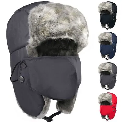 Warm Fleece Lined Hat Windproof Ski Cap With Ear Flaps/Mask For Cold Weather • $10.79