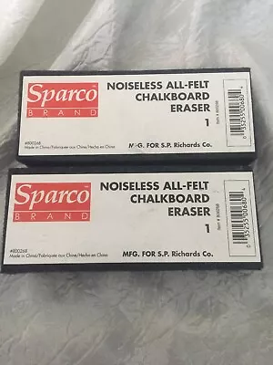 2 Sparco All Felt Noiseless Chalk Board Erasers- Dustless - Black - Felt • $10