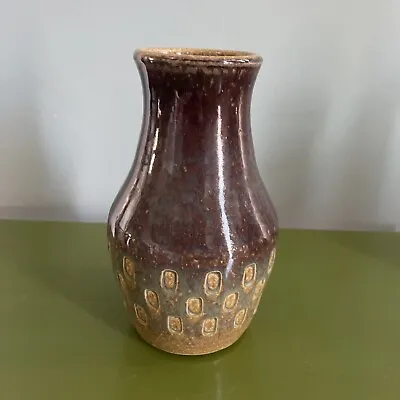 Vintage SoHolm Stentoj Bornholm Denmark Art Pottery Vase 6-1/2” Tall • $50.19