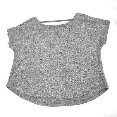 Rockwear  Size 8 Gym Tank Top Cropped Cap Sleeve Grey Halter Neck Tee T-Shirt • £17.48