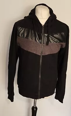 Ed Hardy Hoodie Jumper Men's Medium Black Full Zip Casual Outdoor Shell • £29.99