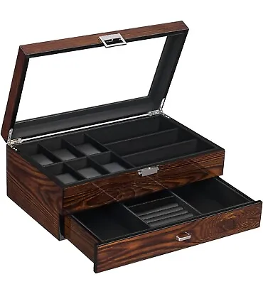 BEWISHOME Watch And Box Organizer For Men Men's Jewelry Box，See Description • $44.99