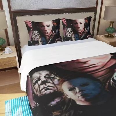 Halloween Michael Myers Three Piece Duvet Cover Set Two Pillowcases • $60