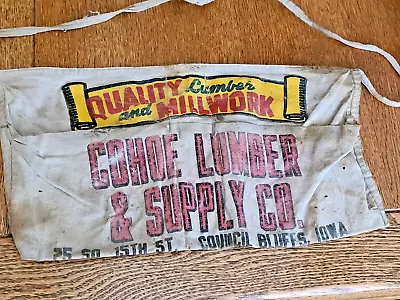 Vintage Cohoe Lumber & Supply Co Nail Apron Council Bluffs Iowa • $25