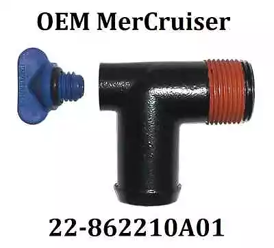 OEM MerCruiser Exhaust Manifold 90 Degree Fitting Drain Plug Elbow 22-862210a01 • $25.67