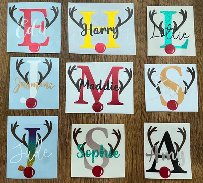 £2.50 • Buy Name & Initial Christmas Vinyl Label, Personalise, Customise, Rudolph, Sparkle
