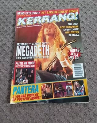 £9.99 • Buy MEGADETH KERRANG NO.444 MAGAZINE MAY 22 1993,megadeth COVER UK  Rare + Posters