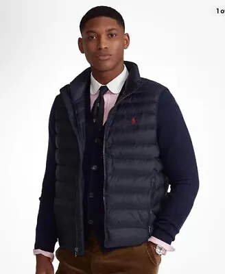 Polo Ralph Lauren Big & Tall Navy Water-Repellent Packable Puffer Down Vest $249 • $71.10